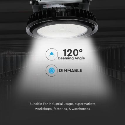LED Prigušiva industrijska svjetiljka High Bay LED/500W/230V 4000K IP65 crna