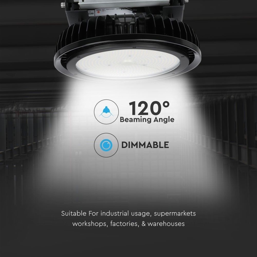 LED Prigušiva industrijska svjetiljka High Bay LED/500W/230V 4000K IP65 crna