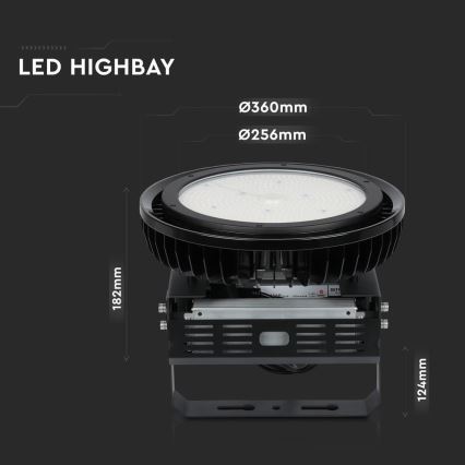 LED Prigušiva industrijska svjetiljka High Bay LED/500W/230V 4000K IP65 crna