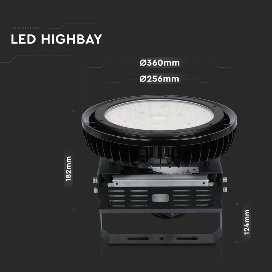 LED Prigušiva industrijska svjetiljka High Bay LED/500W/230V 4000K IP65 crna