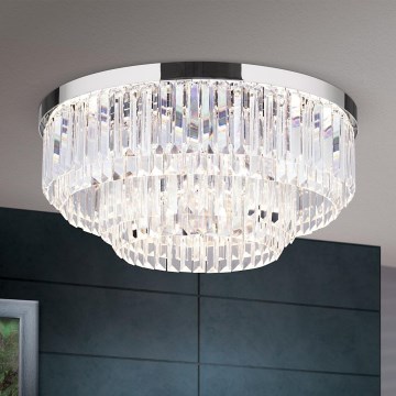 LED Prigušiva kristalna stropna svjetiljka PRISM LED/80W/230V pr. 55 cm sjajni krom