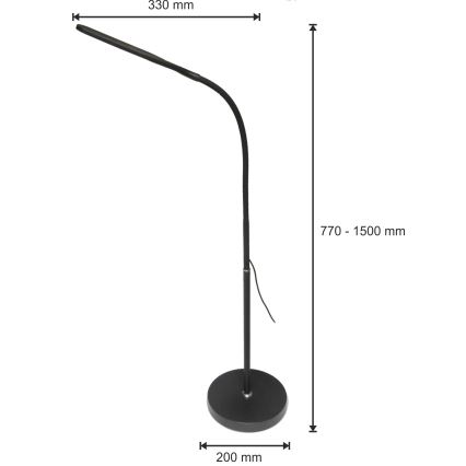 LED Prigušiva lampa 3u1 LED/10W/230V 3000/4000/6000K CRI 90 crna