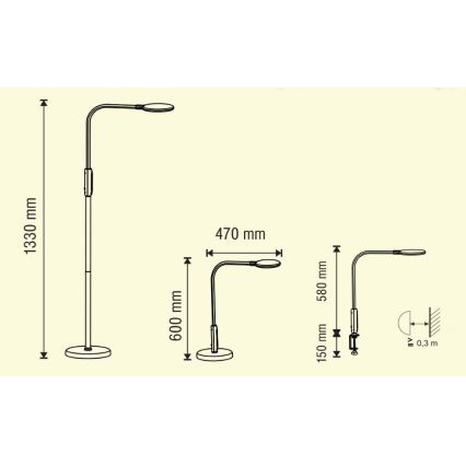 LED Prigušiva lampa na dodir 3u1 LED/12W/230V bijela CRI 90 + daljinski upravljač