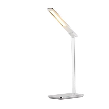 LED Prigušiva stolna lampa s upravljanjem na dodir i bežičnim punjenjem JOY LED/6W/230V + USB bijela