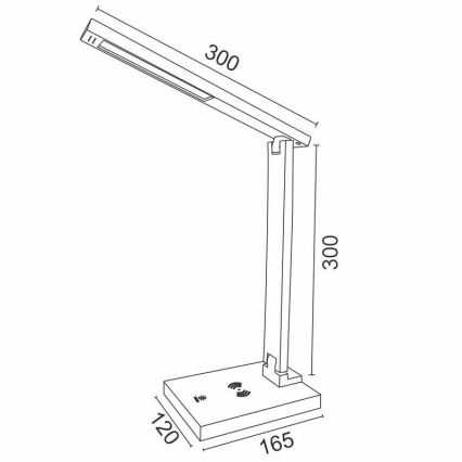 LED Prigušiva lampa s upravljanjem na dodir i bežičnim punjenjem LISA LED/5W/230V + USB