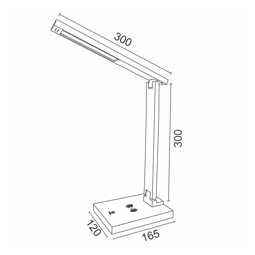 LED Prigušiva lampa s upravljanjem na dodir i bežičnim punjenjem LISA LED/5W/230V + USB