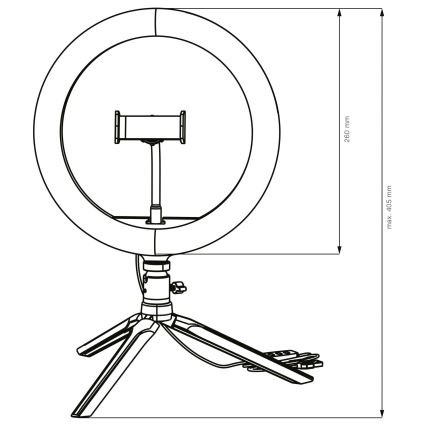 LED Prigušiva lampa sa stalkom i držačem za vloganje LED/10W/5V 2700-6500K
