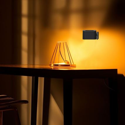 LED Prigušiva magnetna punjiva stolna lampa 4u1 LED/3W/5V 3000-6000K 1800 mAh crna