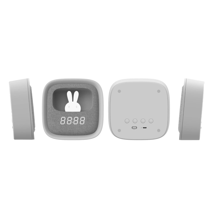 LED Prigušiva noćna lampica s budilicom BUNNY LED/1,2W/5V 3000K