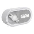 LED Prigušiva noćna lampica s budilicom BUNNY LED/1,2W/5V 3000K