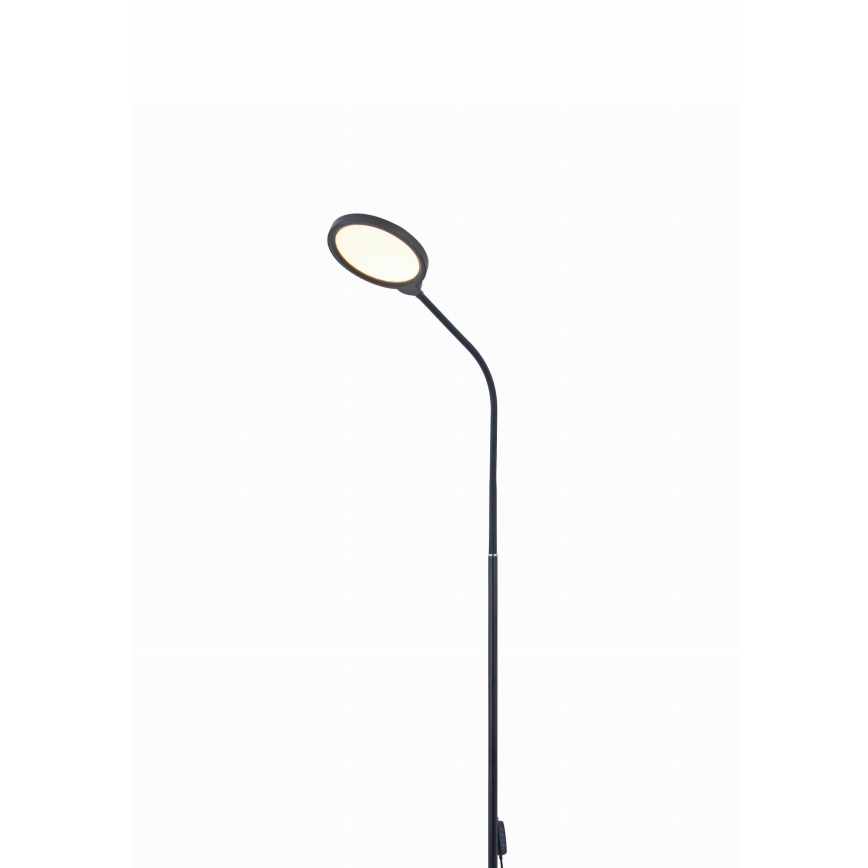 LED Prigušiva podna lampa 2u1 LED/10W/230V 3000-4500-6500K crna