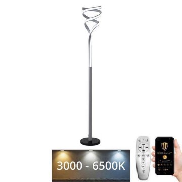 LED Prigušiva podna lampa LED/50W/230V 3000-6500K siva + daljinski upravljač