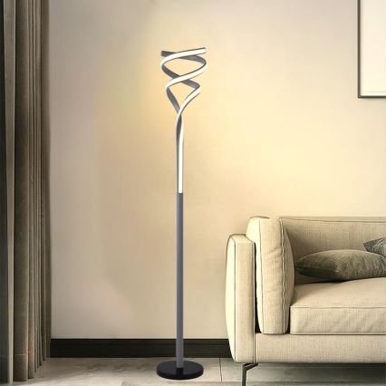 LED Prigušiva podna lampa LED/50W/230V 3000-6500K siva + daljinski upravljač