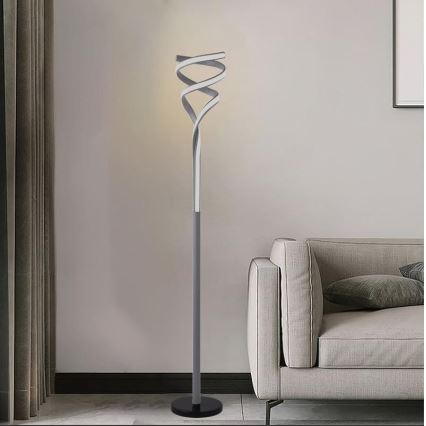 LED Prigušiva podna lampa LED/50W/230V 3000-6500K siva + daljinski upravljač