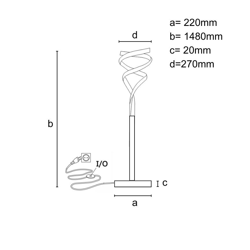 LED Prigušiva podna lampa LED/50W/230V 3000-6500K siva + daljinski upravljač