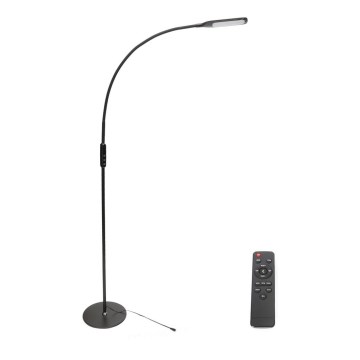 LED Prigušiva podna lampa LED/9W/230V 3000-6500K crna + daljinski upravljač