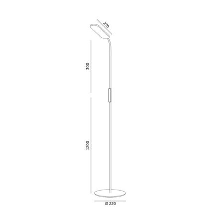 LED Prigušiva podna lampa TEILO LED/10W/230V 3000/4000/6500K crna + daljinski upravljač
