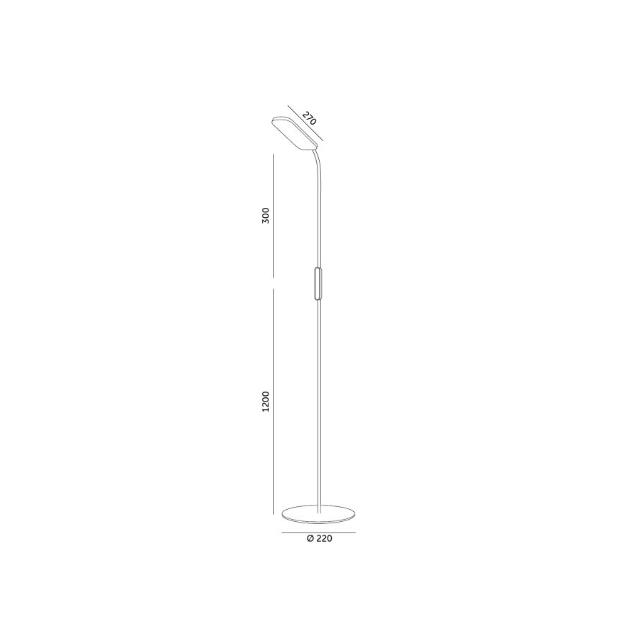 LED Prigušiva podna lampa TEILO LED/10W/230V 3000/4000/6500K crna + daljinski upravljač