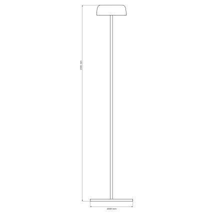 LED Prigušiva dodirna vanjska podna lampa TRYPOLIS LED/2W/5V USB 1800 mAh IP44 crna