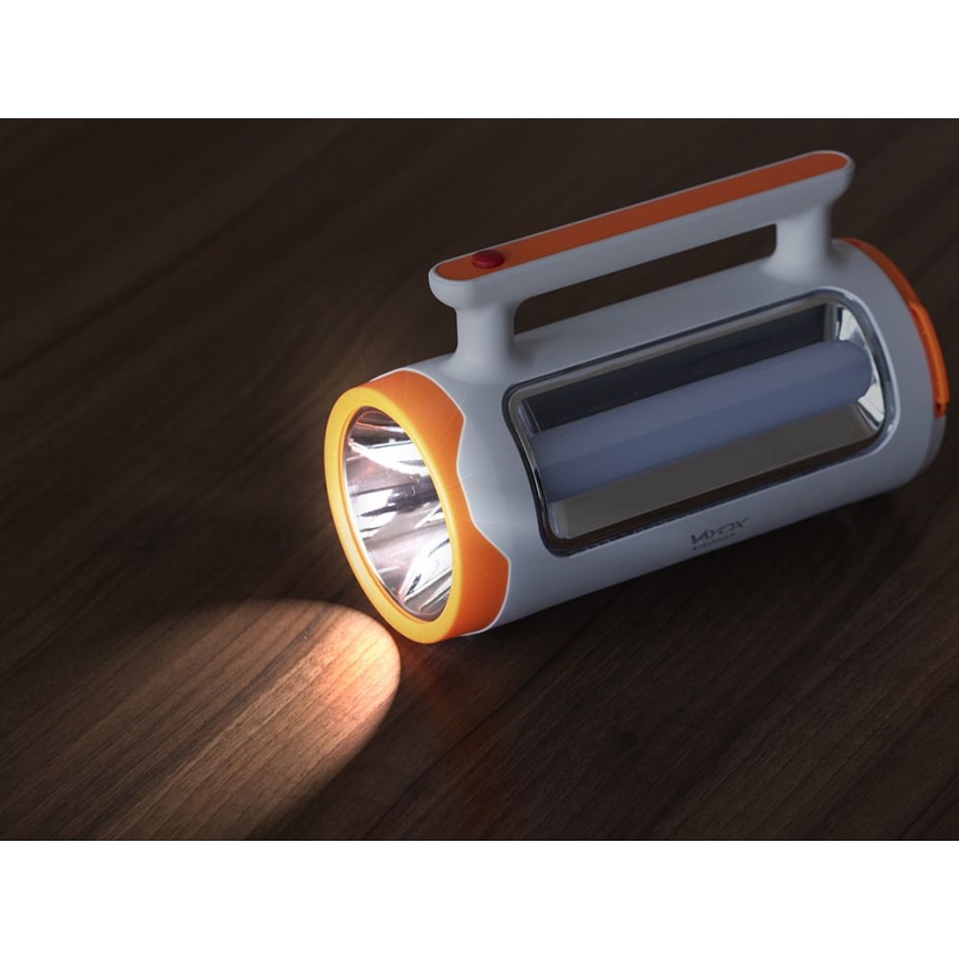 LED Prigušiva punjiva baterijska svjetiljka 2u1 s funkcijom powerbanka LED/5W/230V 3500 mAh