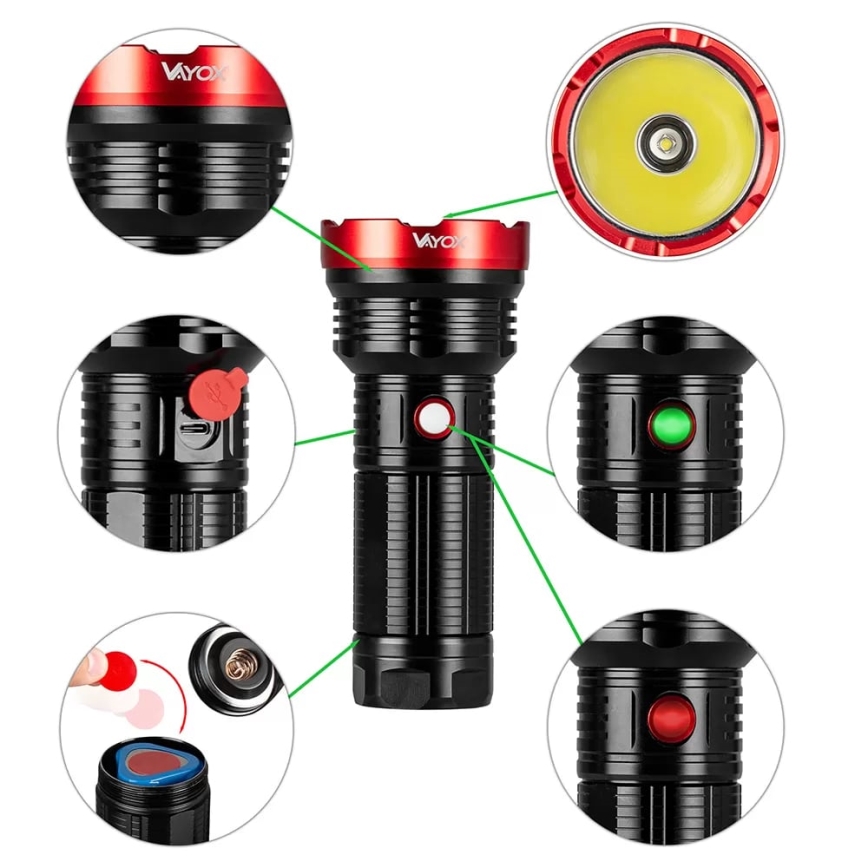 LED Prigušiva punjiva baterijska svjetiljka LED/20W/5V IPX5 2000 lm 6000 mAh