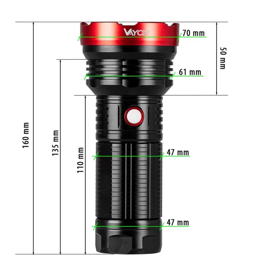 LED Prigušiva punjiva baterijska svjetiljka LED/20W/5V IPX5 2000 lm 6000 mAh