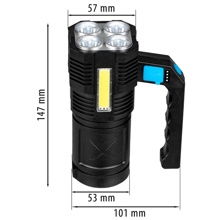 LED Prigušiva punjiva baterijska svjetiljka LED/5V IPX4 250 lm 1200 mAh