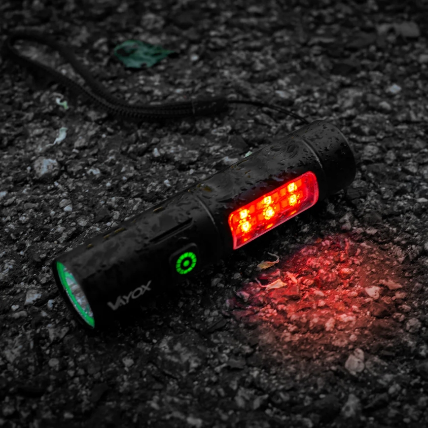 LED Prigušiva punjiva baterijska svjetiljka s crvenim svjetlom LED/5W/5V IPX4 250 lm 2000 mAh