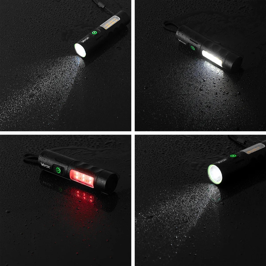 LED Prigušiva punjiva baterijska svjetiljka s crvenim svjetlom LED/5W/5V IPX4 250 lm 2000 mAh