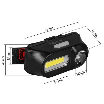 LED Prigušiva punjiva čeona svjetiljka 2xLED/5V IP44 210 lm 2000 mAh
