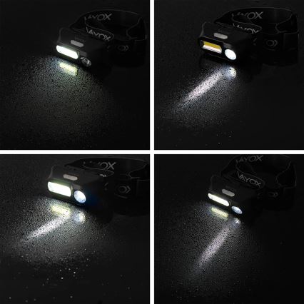LED Prigušiva punjiva čeona svjetiljka 2xLED/5V IPX4 250 lm 2000 mAh