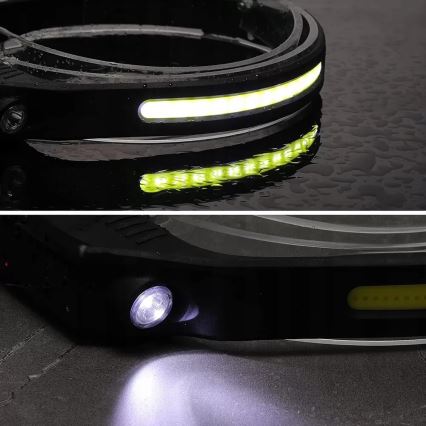 LED Prigušiva punjiva čeona svjetiljka sa senzorom 2xLED/5V IP44 350 lm 1200 mAh