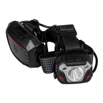 LED Prigušiva punjiva čeona svjetiljka sa senzorom s funkcijom powerbanka i crvenim svjetlom LED/10W/5V IP44 1200 lm 4000 mAh