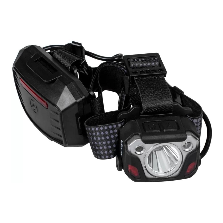 LED Prigušiva punjiva čeona svjetiljka sa senzorom s funkcijom powerbanka i crvenim svjetlom LED/10W/5V IP44 1200 lm 4000 mAh