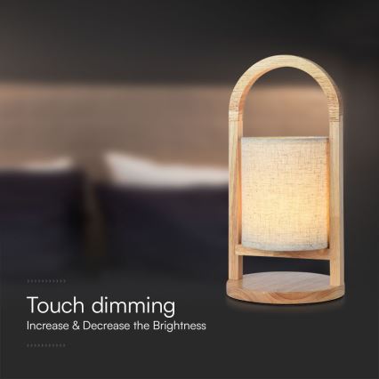 LED Prigušiva punjiva dodirna stolna lampa LED/1,5W/5V 3000K 1800mAh bež