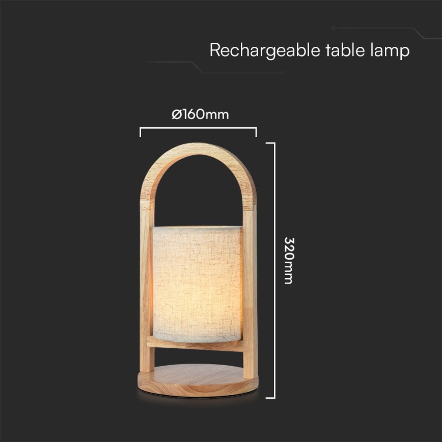 LED Prigušiva punjiva dodirna stolna lampa LED/1,5W/5V 3000K 1800mAh bež