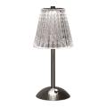 LED Prigušiva punjiva dodirna stolna lampa LED/2,4W/5V 3000-6000K 1800 mAh sjajni krom