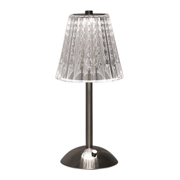 LED Prigušiva punjiva dodirna stolna lampa LED/2,4W/5V 3000-6000K 1800 mAh sjajni krom
