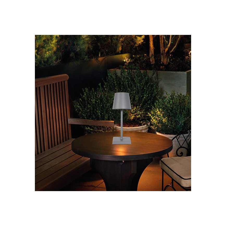 LED Prigušiva punjiva dodirna stolna lampa LED/3,5W/5V 5200mAh siva