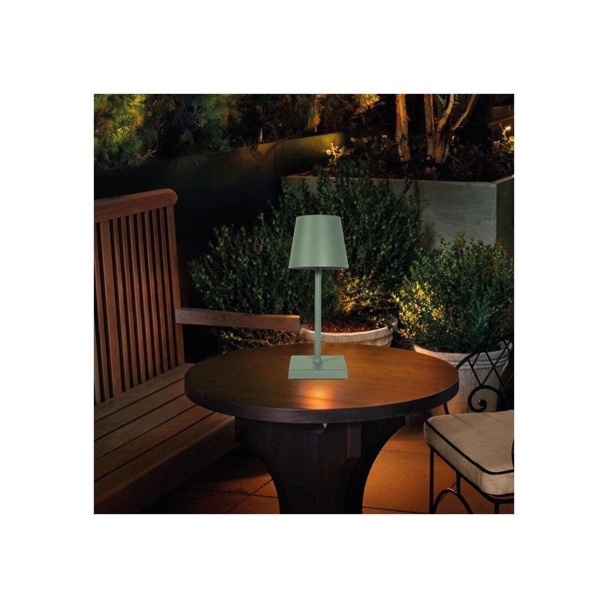 LED Prigušiva punjiva dodirna stolna lampa LED/3,5W/5V 5200mAh zelena
