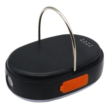 LED Prigušiva punjiva lampa s funkcijom powerbanka K4 LED/1W/5V 3000-6500K IPX4 4000 mAh crna
