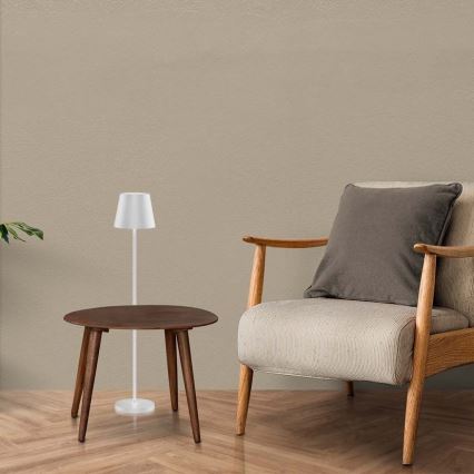 LED Prigušiva punjiva podna lampa 3u1 LED/4W/5V 4400 mAh 3000K IP54 bijela