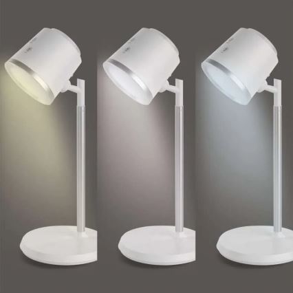 LED Prigušiva punjiva stolna lampa 4u1 LED/6W/3,7V 3000K/4000K/6500K 1500mAh bijela