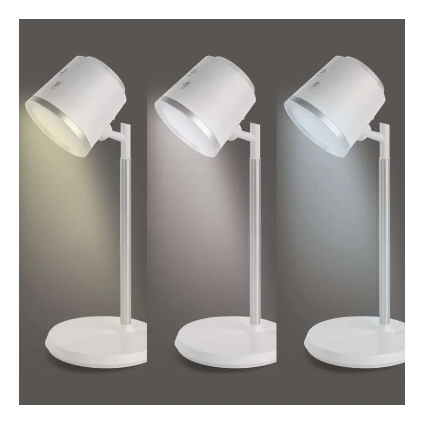 LED Prigušiva punjiva stolna lampa 4u1 LED/6W/3,7V 3000K/4000K/6500K 1500mAh bijela
