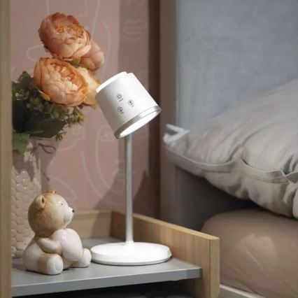 LED Prigušiva punjiva stolna lampa 4u1 LED/6W/3,7V 3000K/4000K/6500K 1500mAh bijela