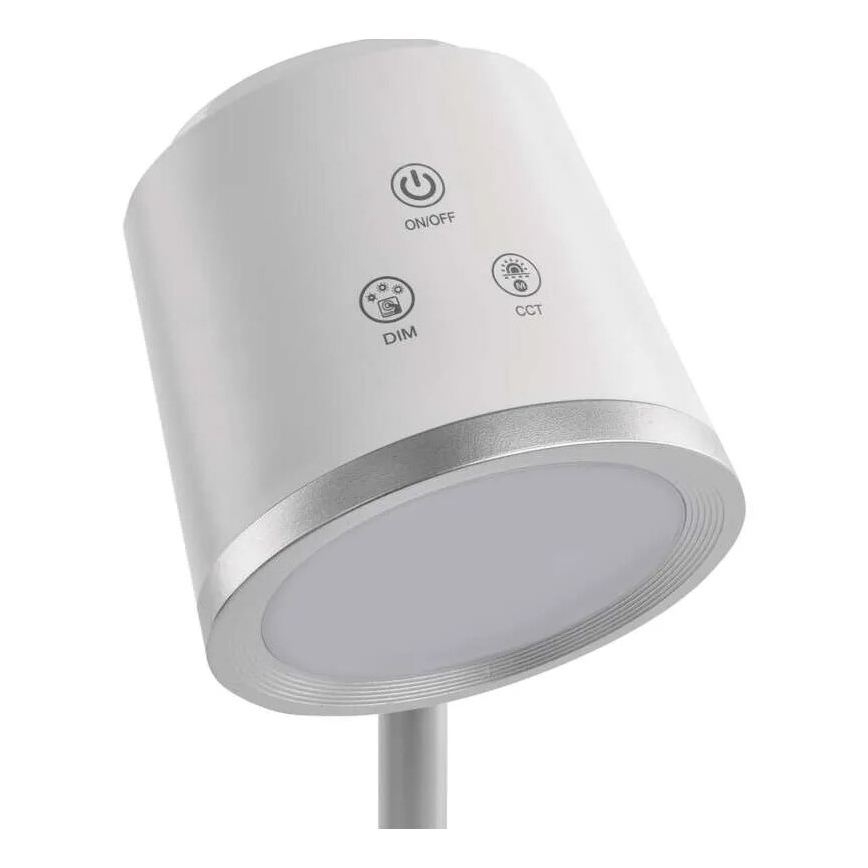 LED Prigušiva punjiva stolna lampa 4u1 LED/6W/3,7V 3000K/4000K/6500K 1500mAh bijela