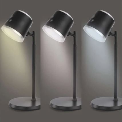 LED Prigušiva punjiva stolna lampa 4u1 LED/6W/3,7V 3000K/4000K/6500K 1500mAh crna
