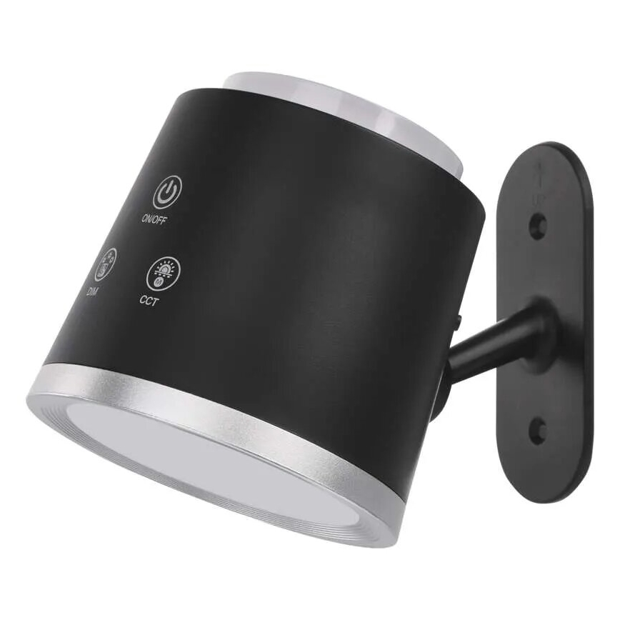 LED Prigušiva punjiva stolna lampa 4u1 LED/6W/3,7V 3000K/4000K/6500K 1500mAh crna