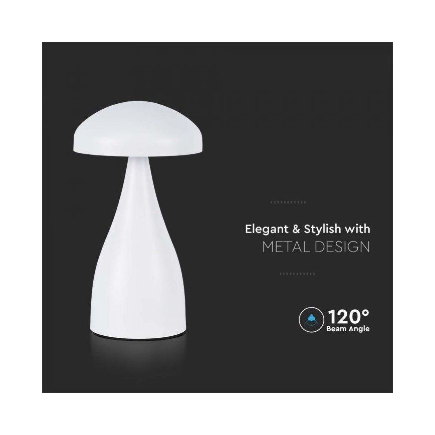 LED Prigušiva punjiva stolna lampa na dodir LED/1W/5V 3000-6000K 1800 mAh bijela