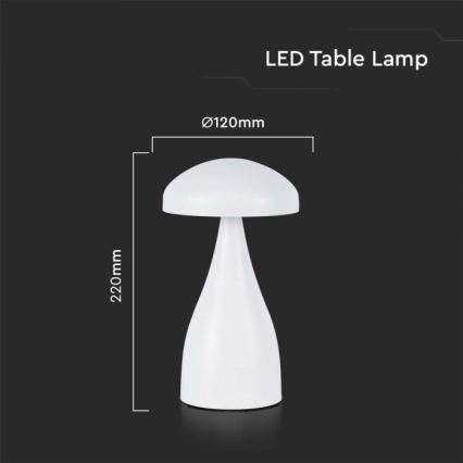 LED Prigušiva punjiva stolna lampa na dodir LED/1W/5V 3000-6000K 1800 mAh bijela